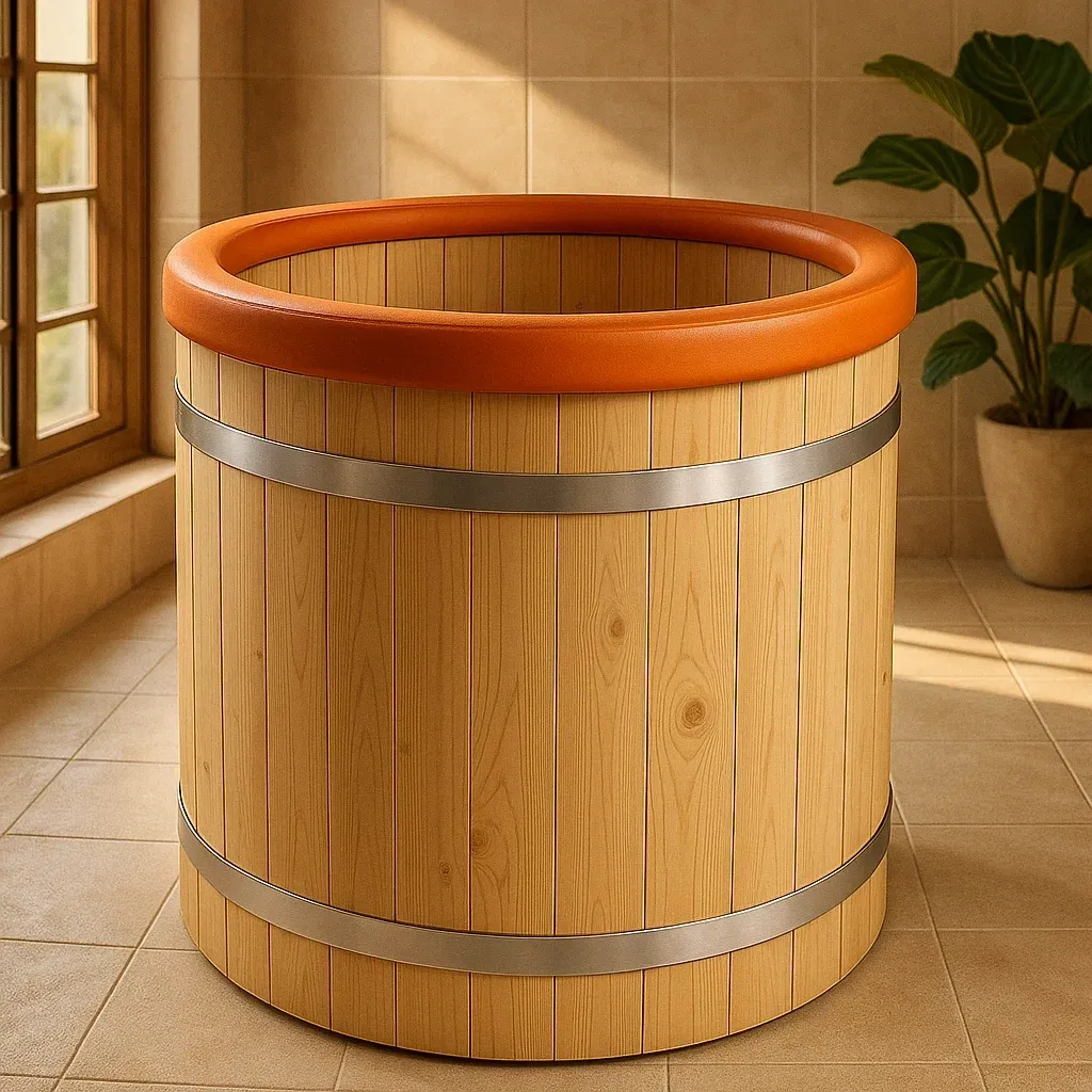 Spa rigide 80x80x120 cm, bois/orange, 1 personne POakQGp383Ws-Meuzen