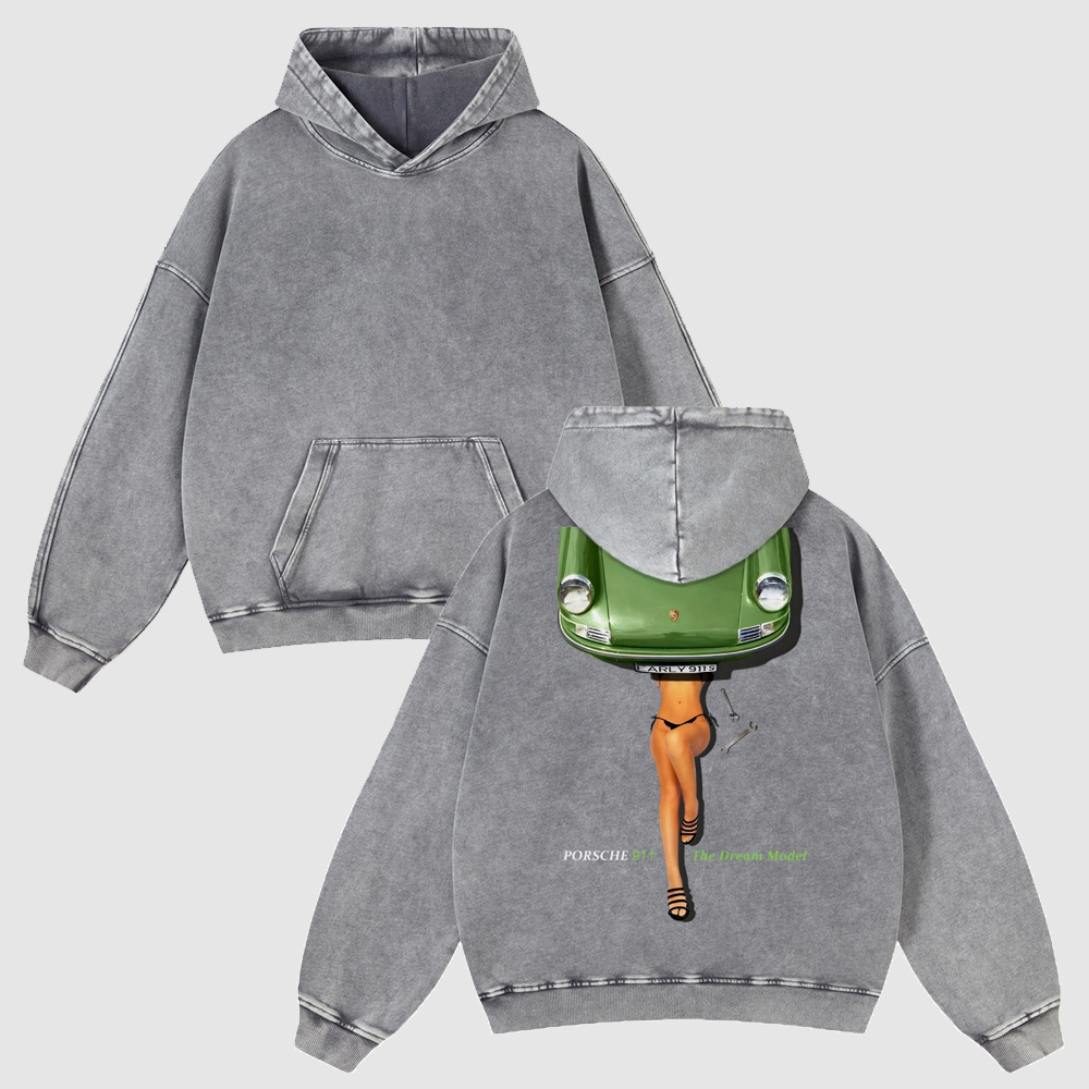 The Dream Model 911 Unisex Fit Vintage Washed Hoodie