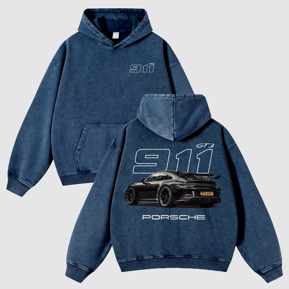 911 GT3 Racing Unisex Fit Vintage Washed Hoodie