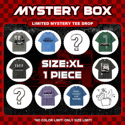 Car Print T-Shirt Blind Box - 100% Cotton & XL Size Surprise