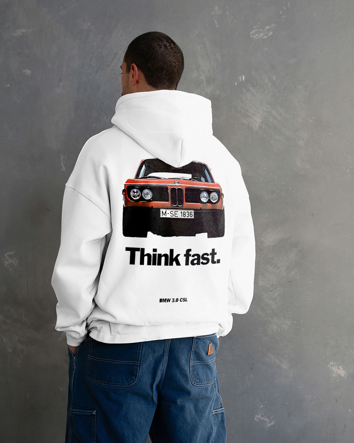 Think Fast BMW 3.0 CSL Printed Unisex Cotton Hoodie