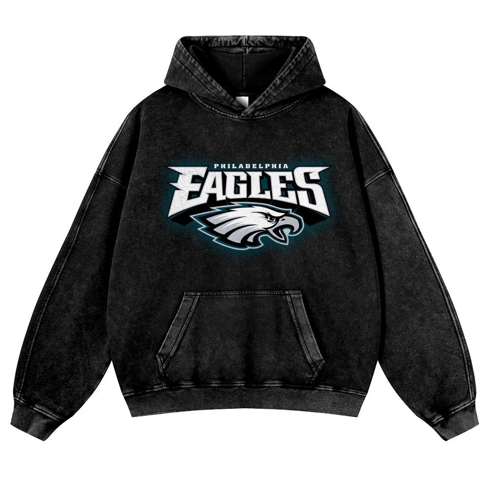 Casual Washed Hoodie|EAGLES