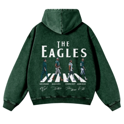 Casual Washed Hoodie|EAGLES