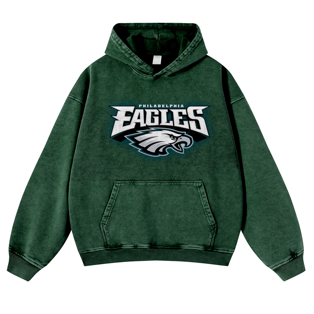 Casual Washed Hoodie|EAGLES
