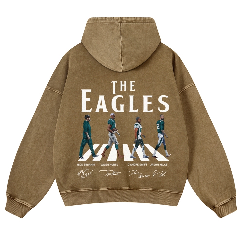 Casual Washed Hoodie|EAGLES