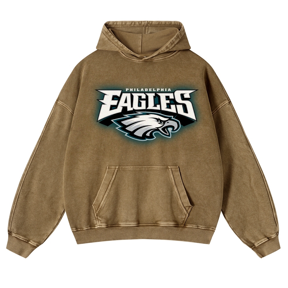 Casual Washed Hoodie|EAGLES