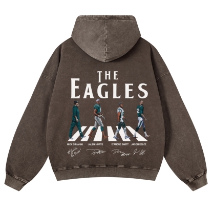 Casual Washed Hoodie|EAGLES