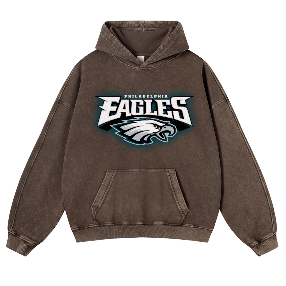 Casual Washed Hoodie|EAGLES
