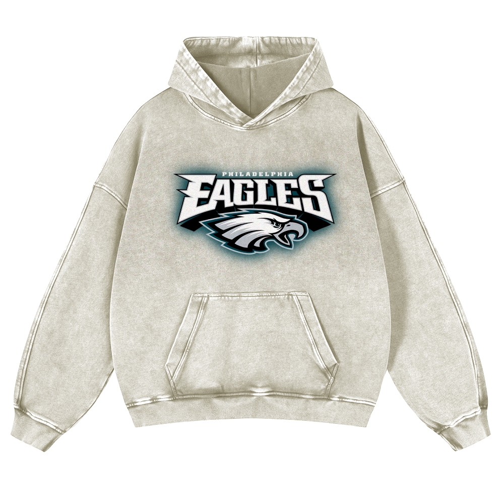 Casual Washed Hoodie|EAGLES