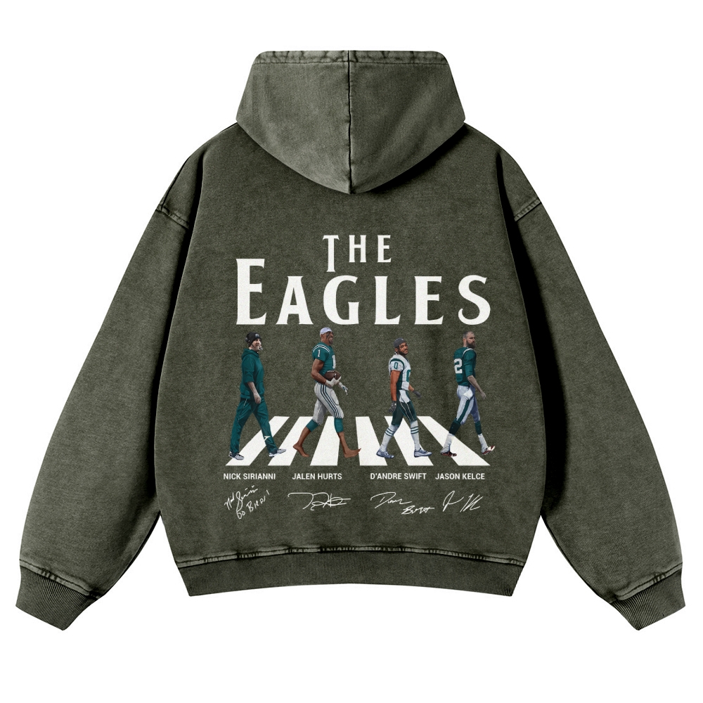 Casual Washed Hoodie|EAGLES