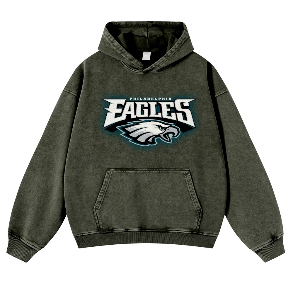 Casual Washed Hoodie|EAGLES