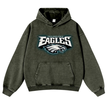 Casual Washed Hoodie|EAGLES