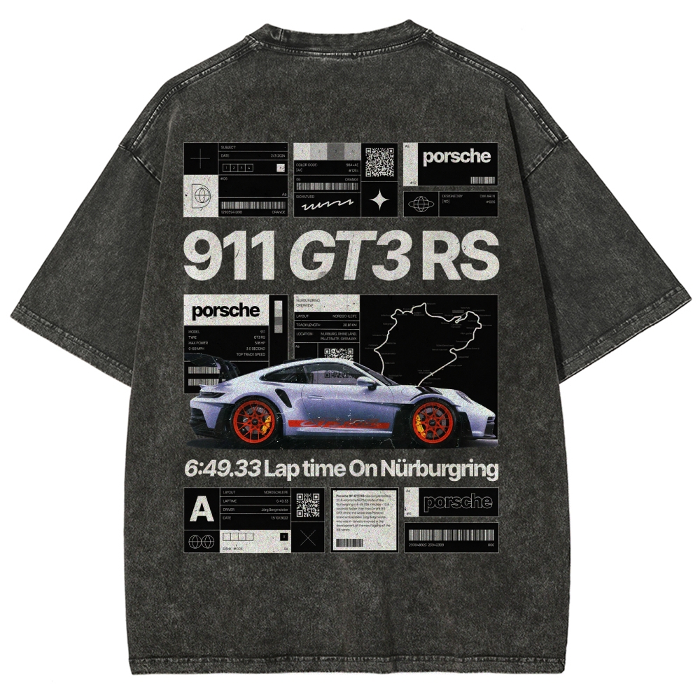 Nürburgring Racing Poster Unisex Fit Washed T-Shirt