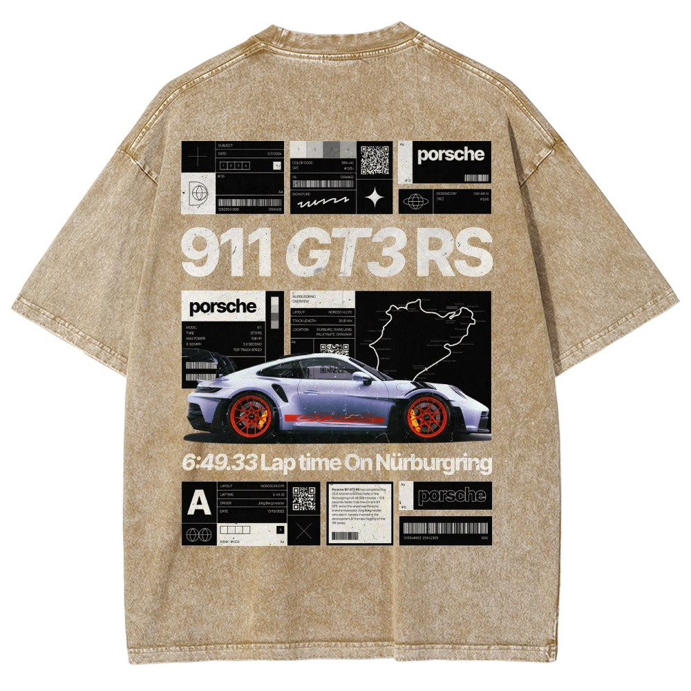 Nürburgring Racing Poster Unisex Fit Washed T-Shirt