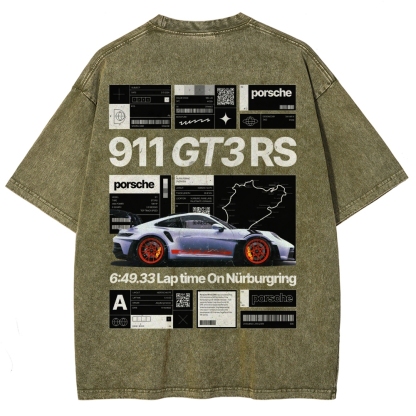 Nürburgring Racing Poster Unisex Fit Washed T-Shirt