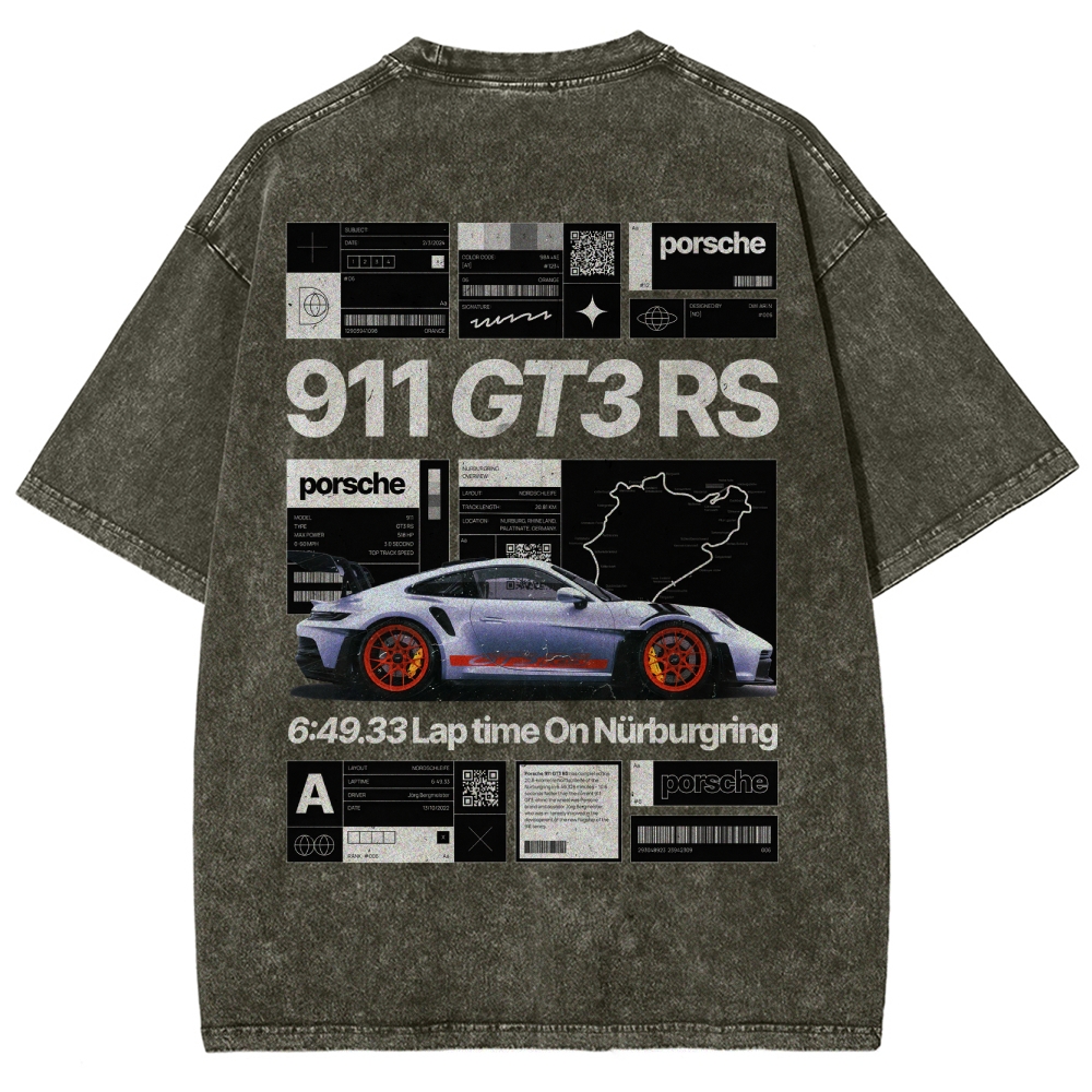 Nürburgring Racing Poster Unisex Fit Washed T-Shirt