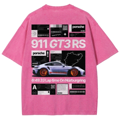 Nürburgring Racing Poster Unisex Fit Washed T-Shirt