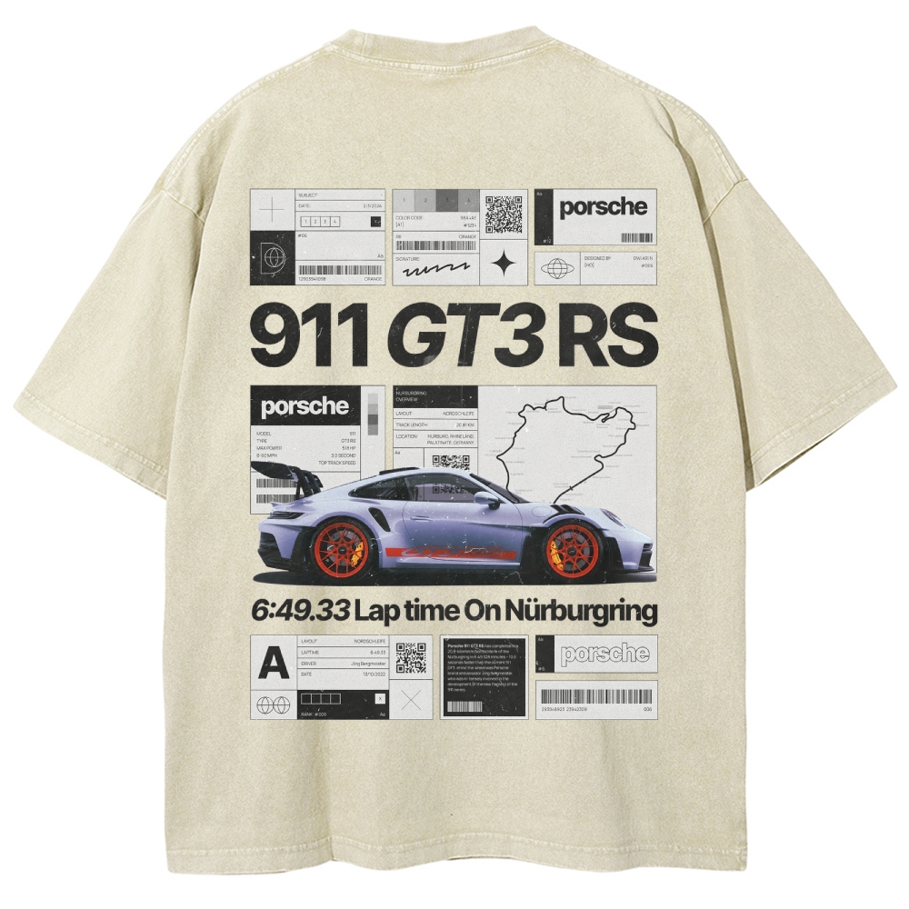 Nürburgring Racing Poster Unisex Fit Washed T-Shirt