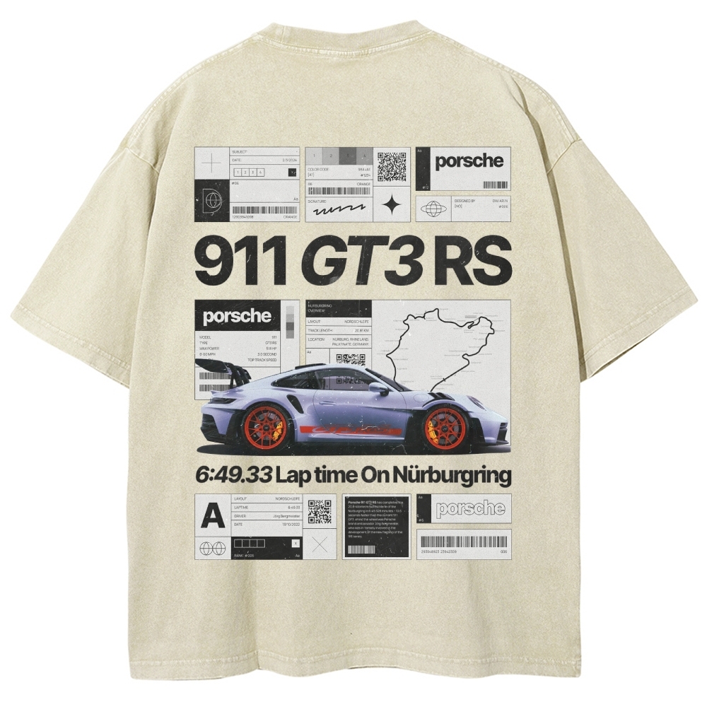 Nürburgring Racing Poster Unisex Fit Washed T-Shirt