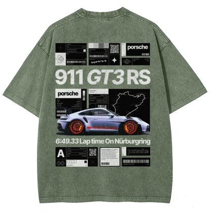 Nürburgring Racing Poster Unisex Fit Washed T-Shirt