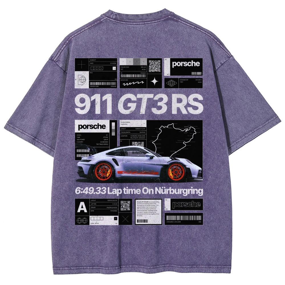 Nürburgring Racing Poster Unisex Fit Washed T-Shirt