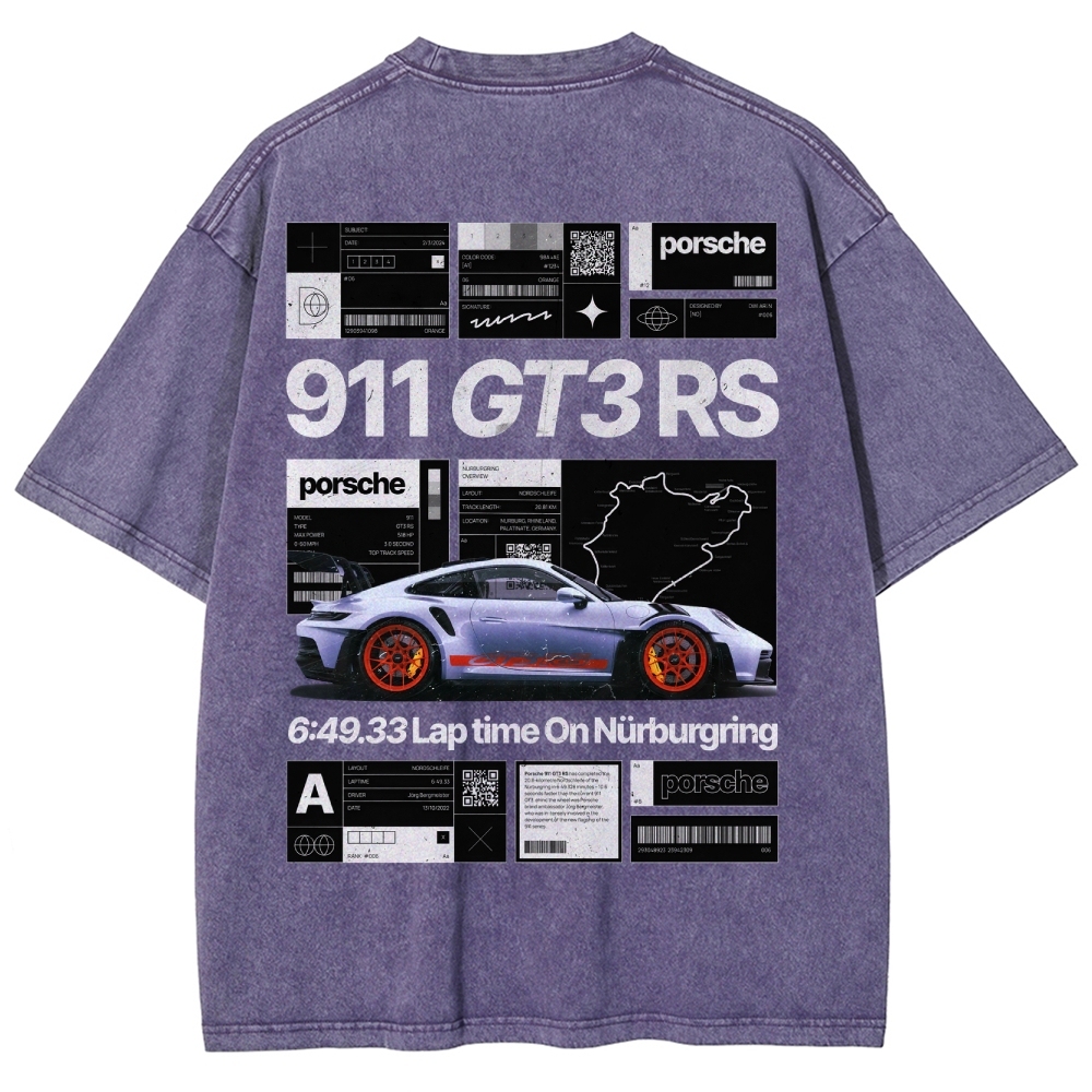 Nürburgring Racing Poster Unisex Fit Washed T-Shirt