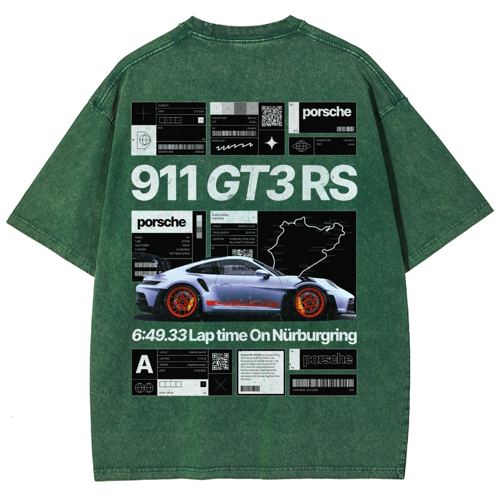 Nürburgring Racing Poster Unisex Fit Washed T-Shirt