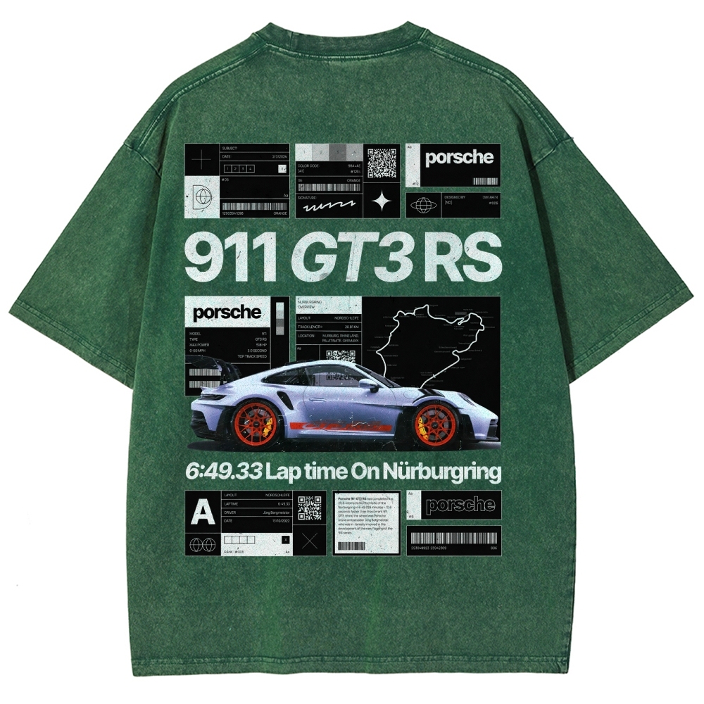 Nürburgring Racing Poster Unisex Fit Washed T-Shirt