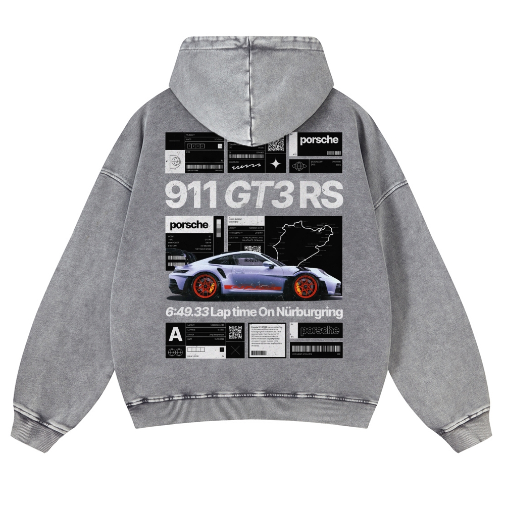 Nürburgring Racing Poster Unisex Fit Vintage Washed Hoodie