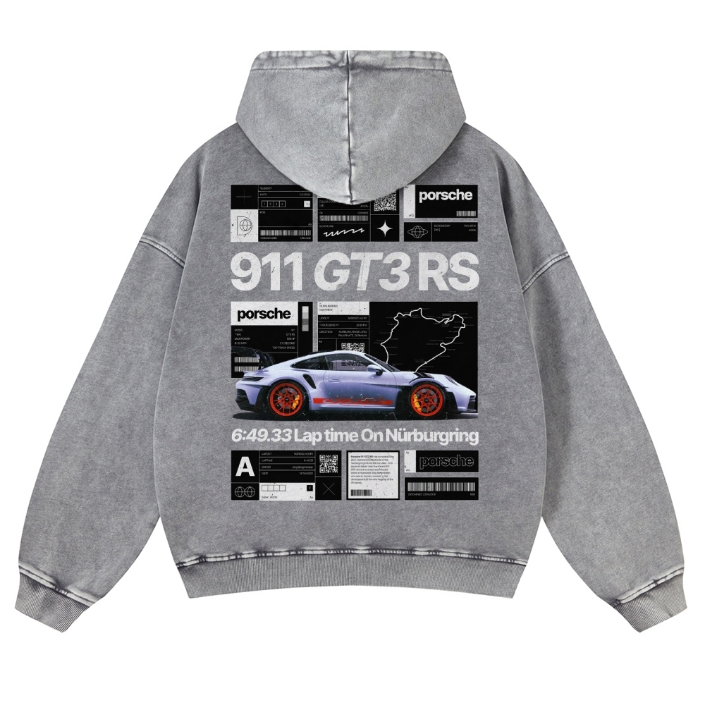 Nürburgring Racing Poster Unisex Fit Vintage Washed Hoodie