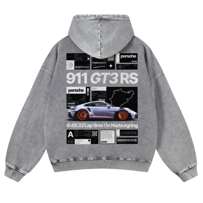 Nürburgring Racing Poster Unisex Fit Vintage Washed Hoodie