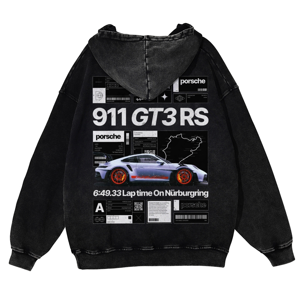 Nürburgring Racing Poster Unisex Fit Vintage Washed Hoodie