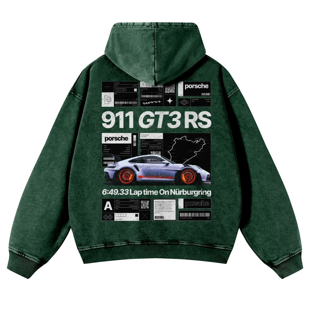 Nürburgring Racing Poster Unisex Fit Vintage Washed Hoodie