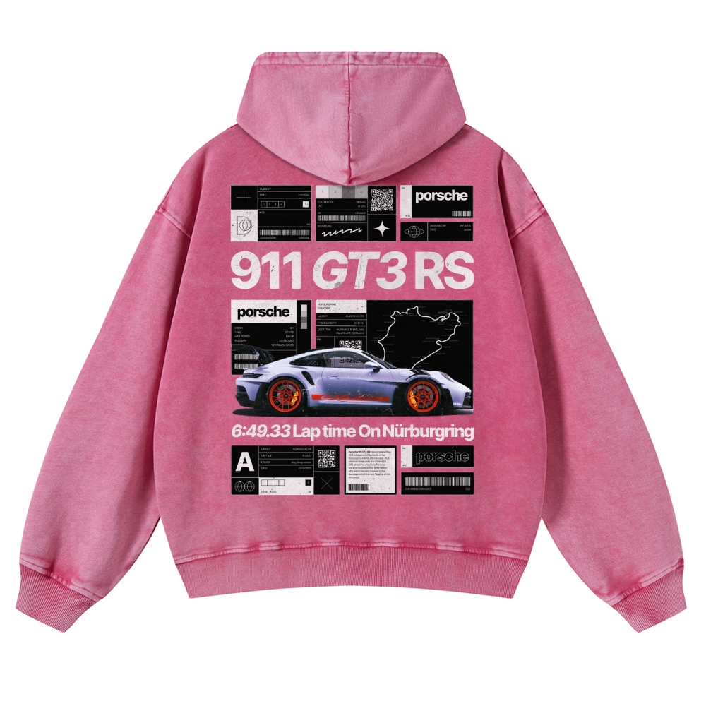 Nürburgring Racing Poster Unisex Fit Vintage Washed Hoodie