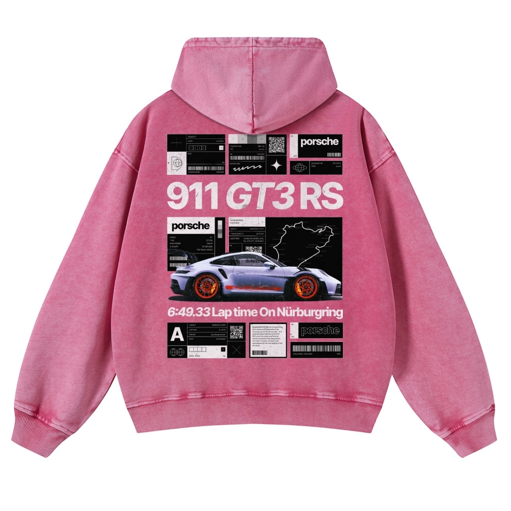 Nürburgring Racing Poster Unisex Fit Vintage Washed Hoodie