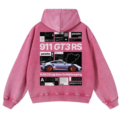 Nürburgring Racing Poster Unisex Fit Vintage Washed Hoodie