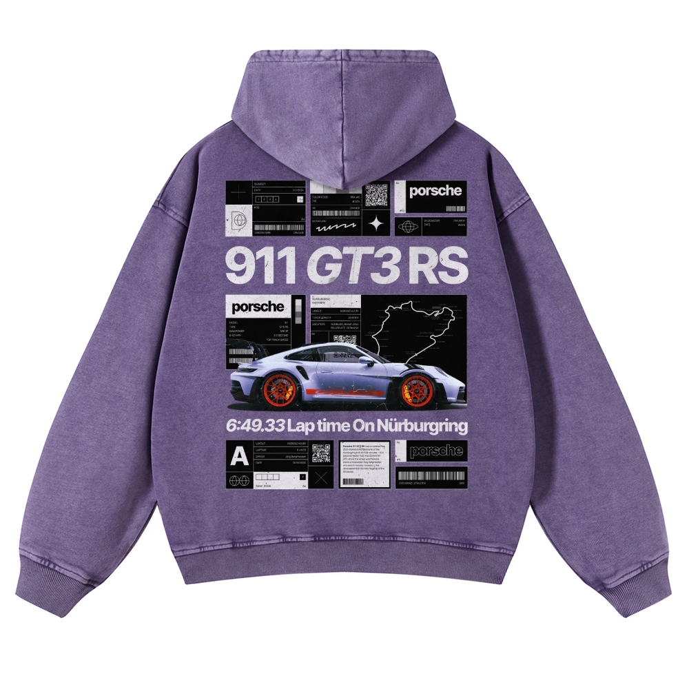Nürburgring Racing Poster Unisex Fit Vintage Washed Hoodie