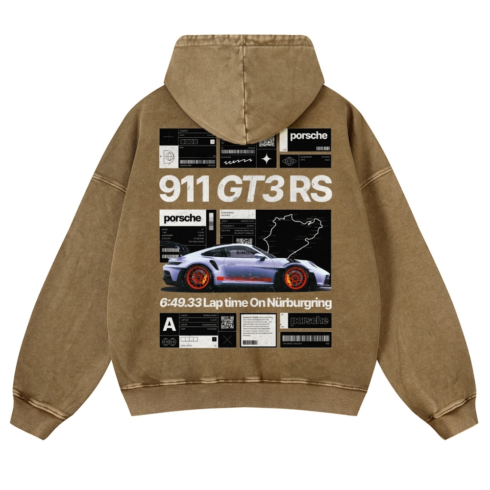 Nürburgring Racing Poster Unisex Fit Vintage Washed Hoodie