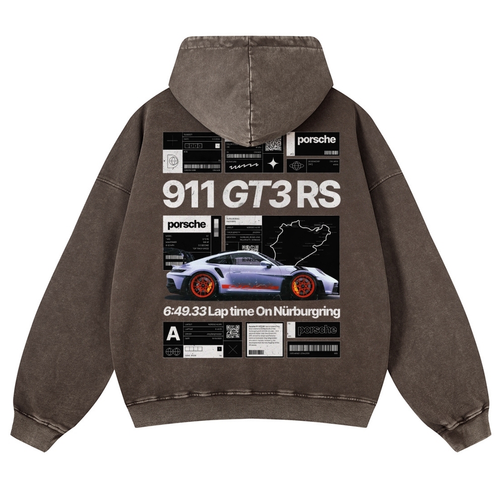 Nürburgring Racing Poster Unisex Fit Vintage Washed Hoodie