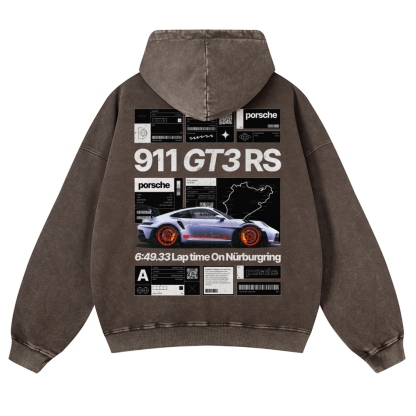 Nürburgring Racing Poster Unisex Fit Vintage Washed Hoodie
