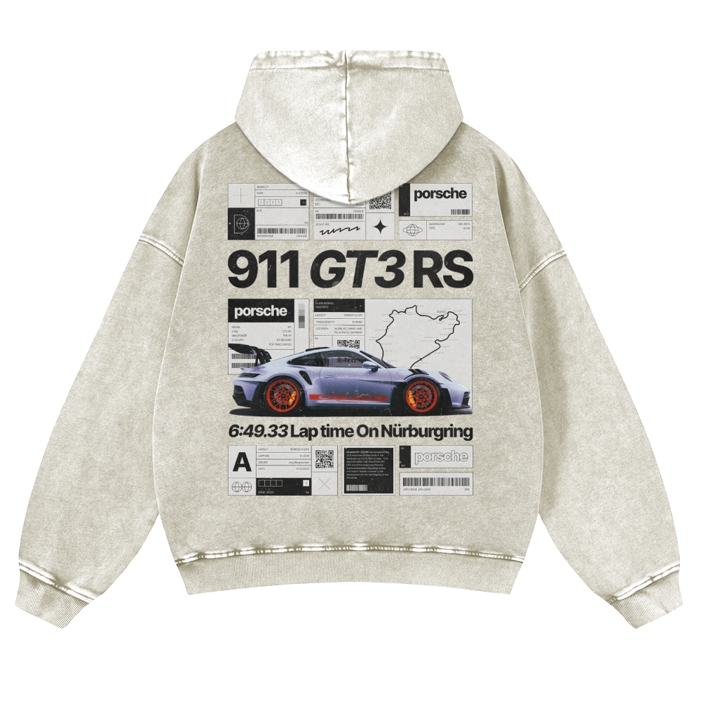 Nürburgring Racing Poster Unisex Fit Vintage Washed Hoodie