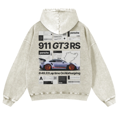 Nürburgring Racing Poster Unisex Fit Vintage Washed Hoodie