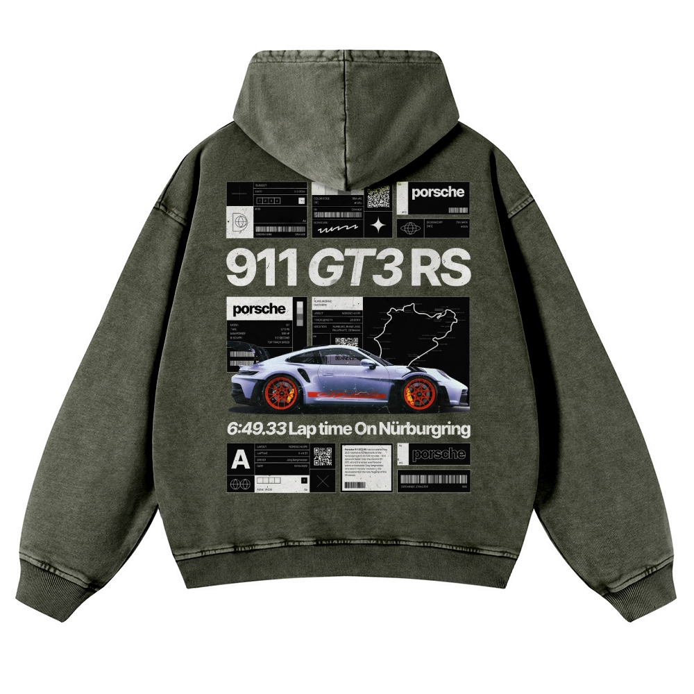 Nürburgring Racing Poster Unisex Fit Vintage Washed Hoodie