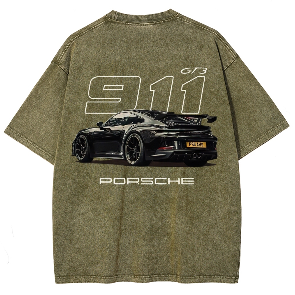 911 GT3 Racing Unisex Fit Washed T-Shirt