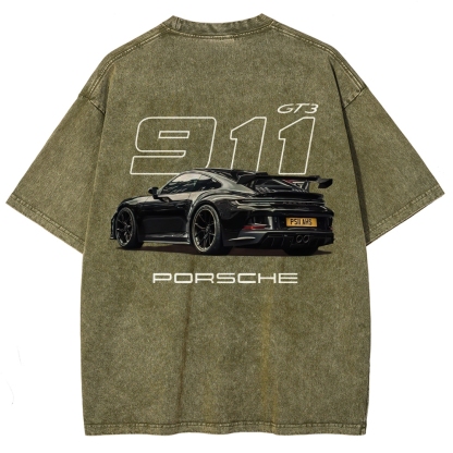 911 GT3 Racing Unisex Fit Washed T-Shirt
