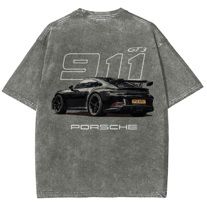 911 GT3 Racing Unisex Fit Washed T-Shirt