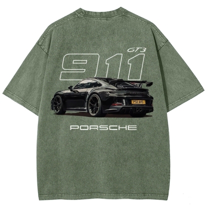 911 GT3 Racing Unisex Fit Washed T-Shirt