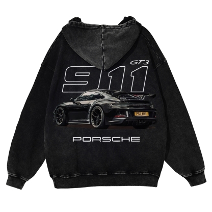 911 GT3 Racing Unisex Fit Vintage Washed Hoodie