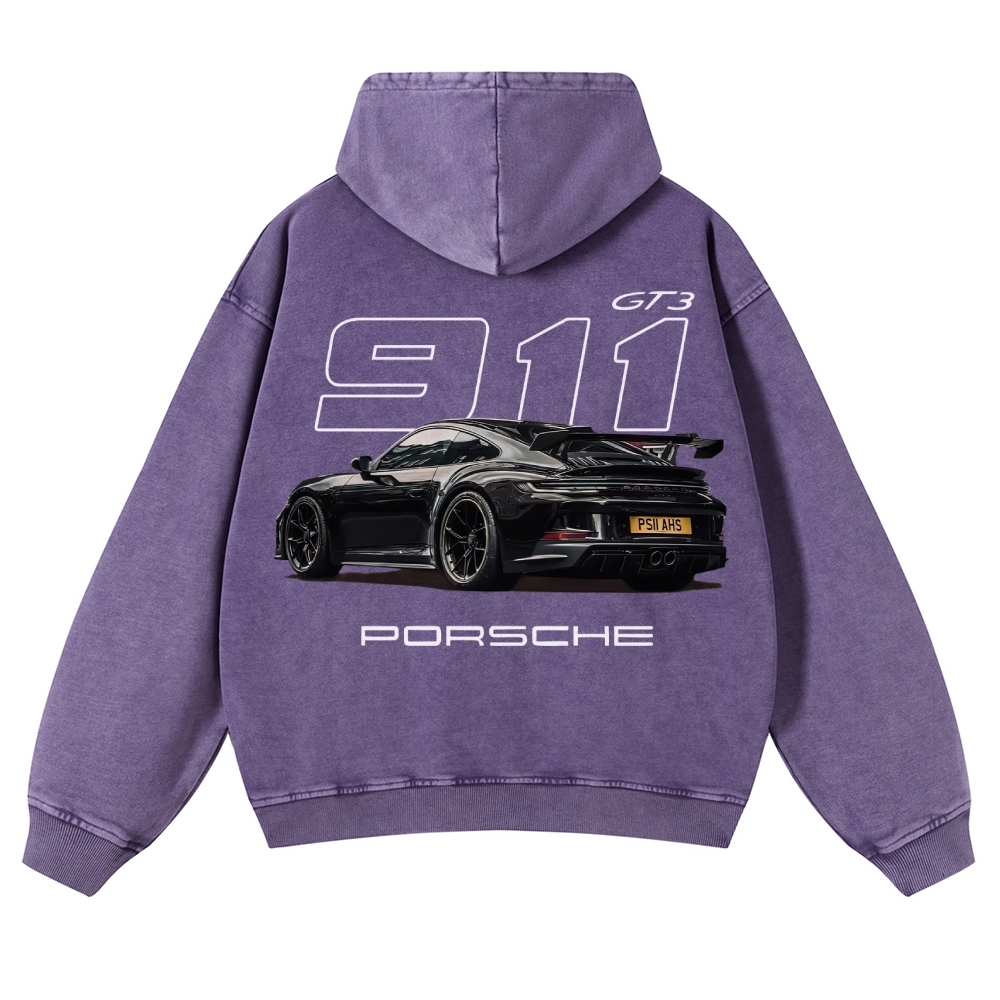 911 GT3 Racing Unisex Fit Vintage Washed Hoodie