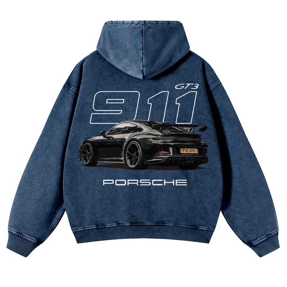 911 GT3 Racing Unisex Fit Vintage Washed Hoodie